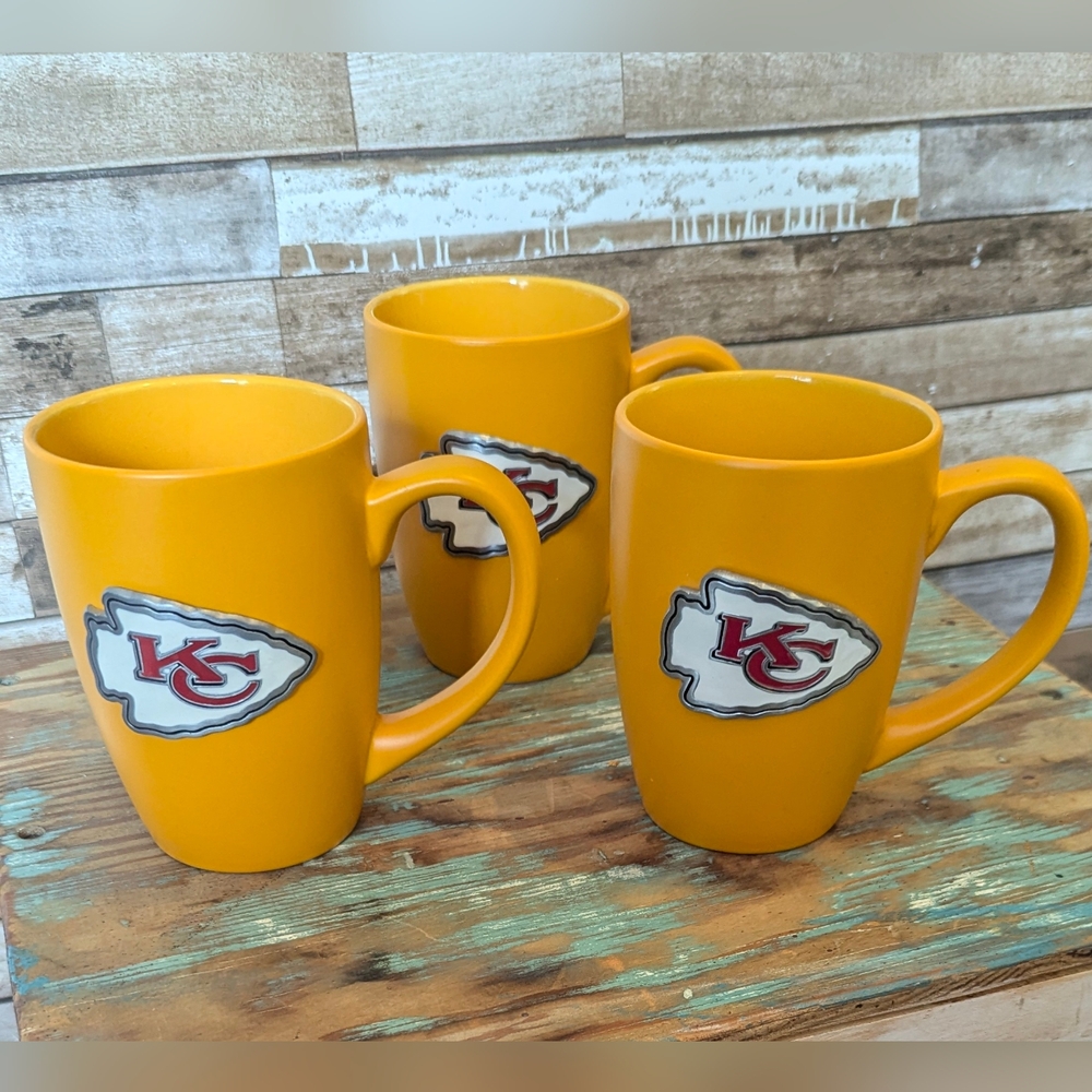 3 Piece Bundle New Kansas City Chiefs Ceramic Mugs